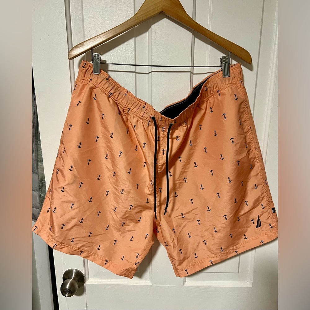 Nautica Men’s Orange Anchor Swim Shorts